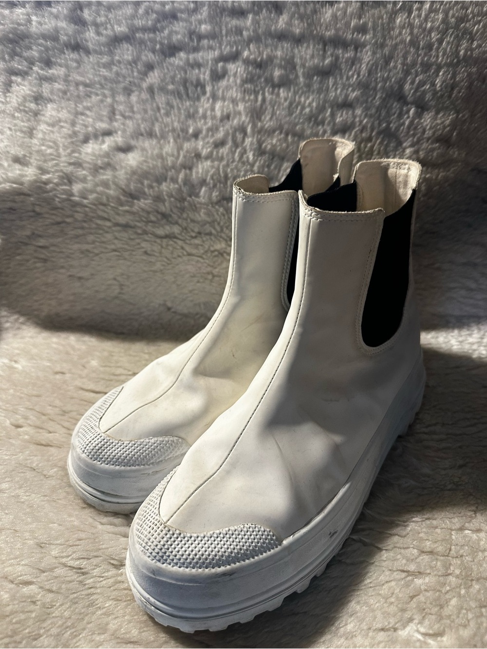 White Superga x Alexa Chung Rain Boots - White and Black - EUC - size 37